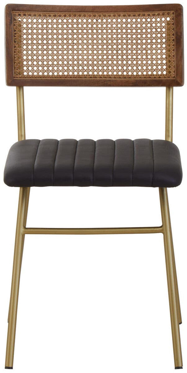 Buffalo Black Leather Dining Chair