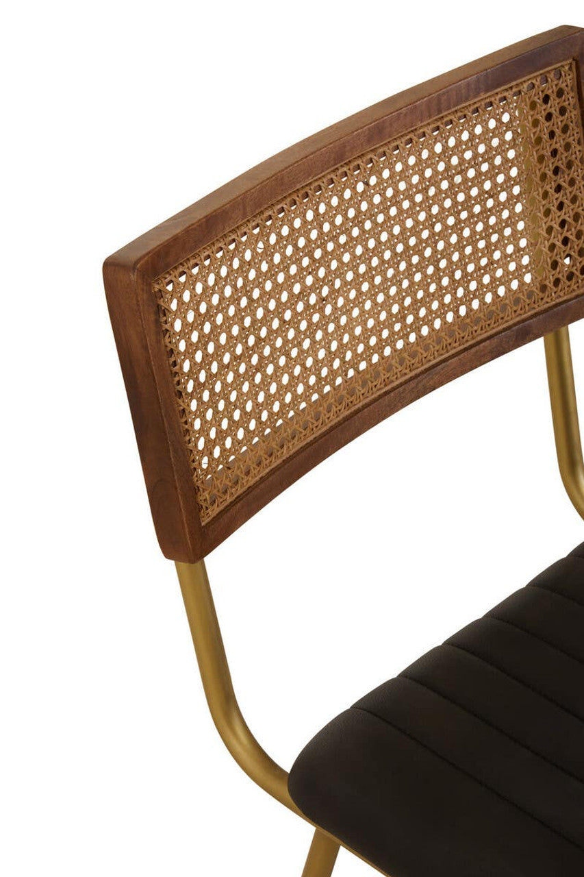 Buffalo Black Leather Dining Chair