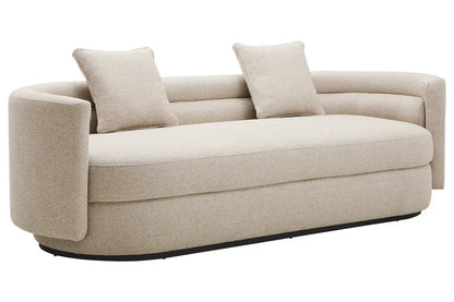 Oratino Ivory Linen 3 Seater Curved Sofa