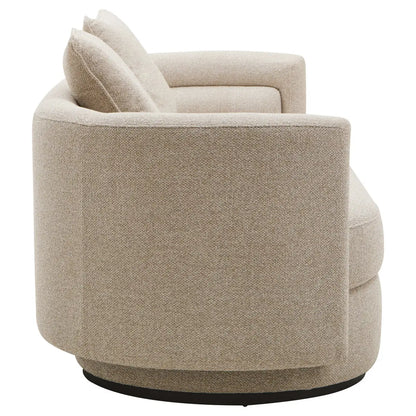 Oratino Ivory Linen 3 Seater Curved Sofa