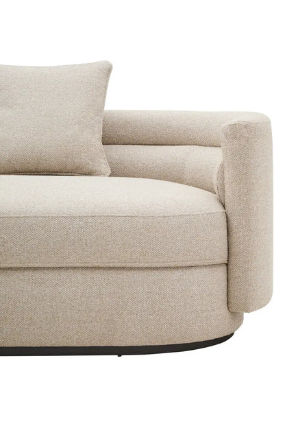 Oratino Ivory Linen 3 Seater Curved Sofa