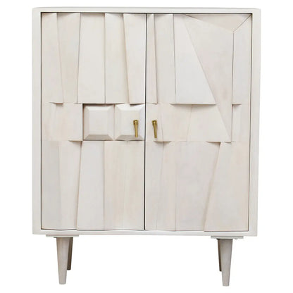 Sita Two Door Whitewash Abstract Cabinet