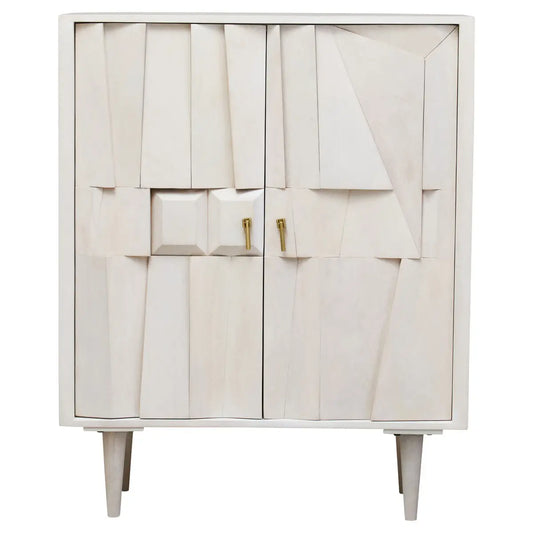 Sita Two Door Whitewash Abstract Cabinet