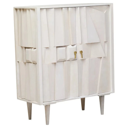 Sita Two Door Whitewash Abstract Cabinet
