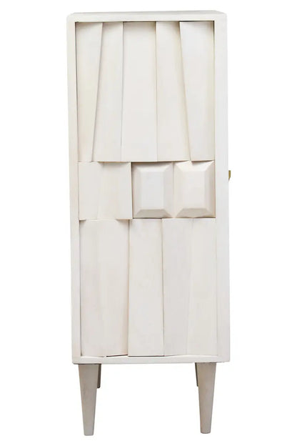 Sita Two Door Whitewash Abstract Cabinet