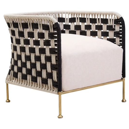 Satna Black And White Jute Chair