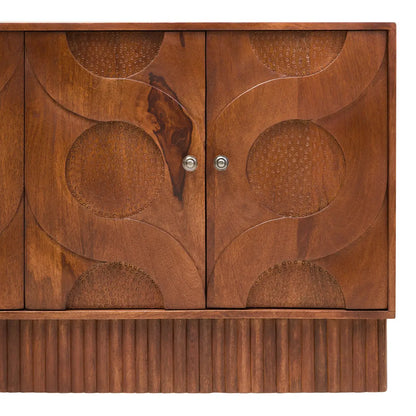 Siva Four Door Mango Wood Hammered Sideboard