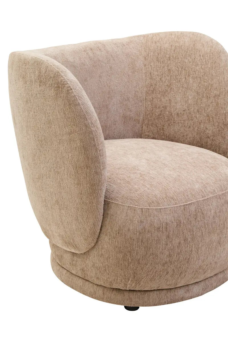 Delray Deep Stone Chenille Curved Chair