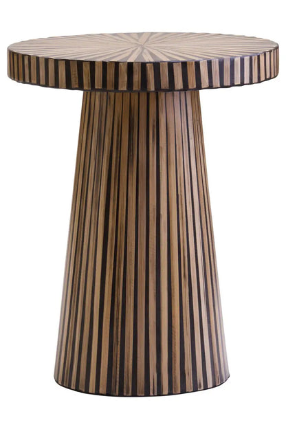 Bambusa Bamboo Inlay Round Side Table