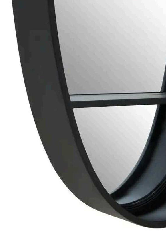 Aven Black Oval Mirror